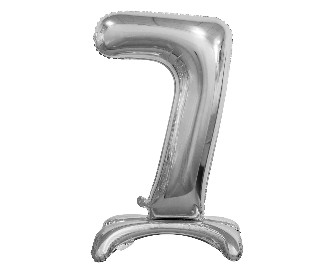 B&C standing foil balloon Digit 7, silver, 74 cm
