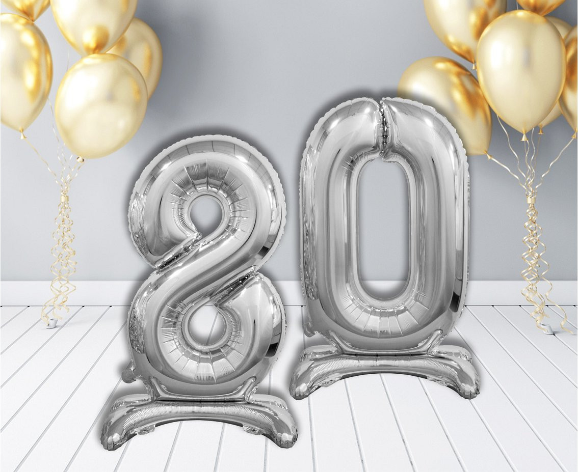 B&C standing foil balloon Digit 8, silver, 74 cm
