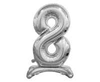 B&C standing foil balloon Digit 8, silver, 74 cm