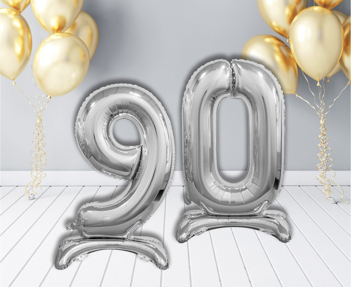 B&C standing foil balloon Digit 9, silver, 74 cm