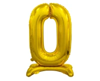 B&C standing foil balloon Digit 0, gold, 74 cm