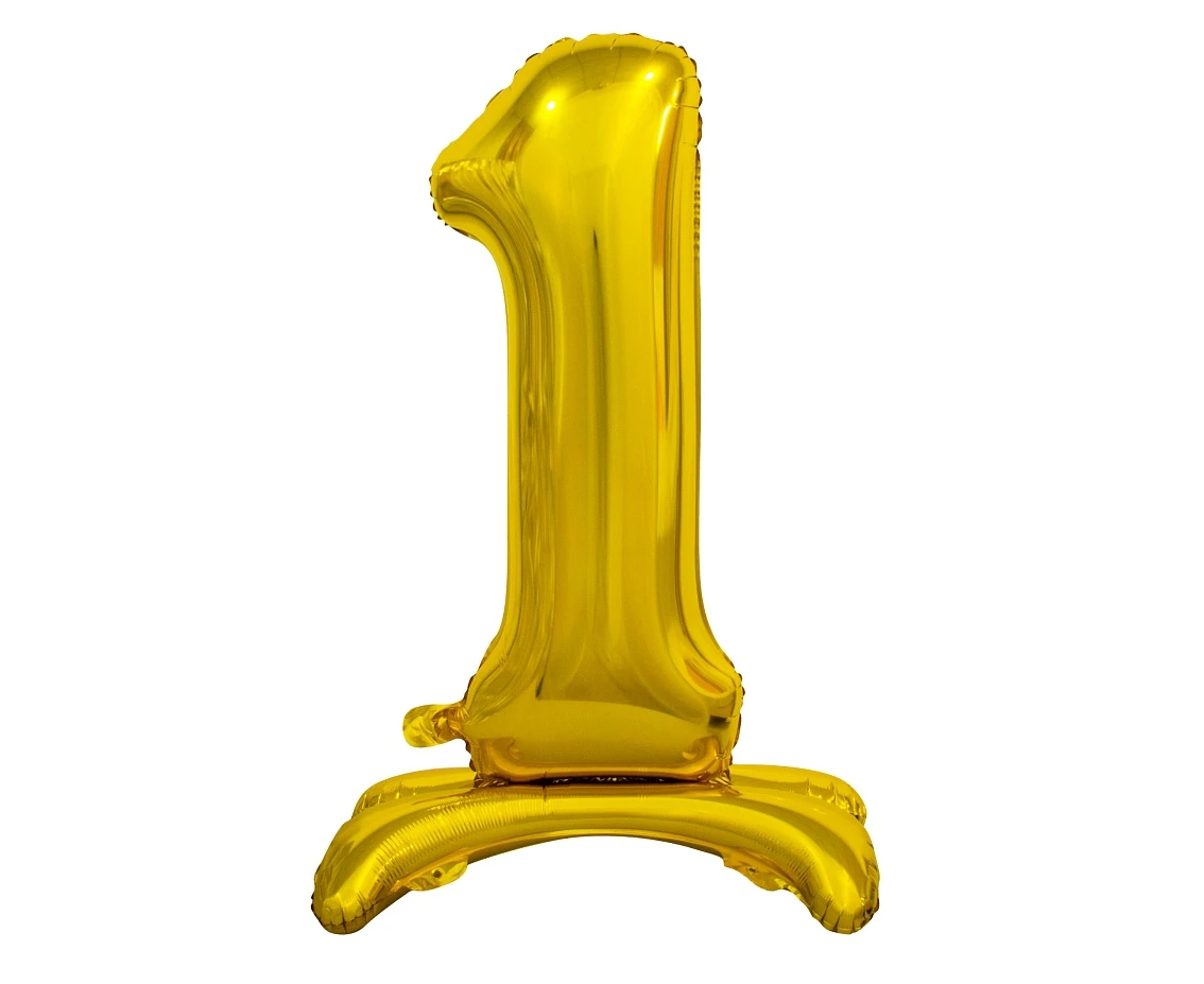 B&C standing foil balloon Digit 1, gold, 74 cm