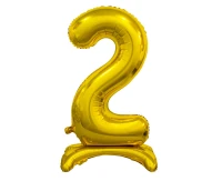 B&C standing foil balloon Digit 2, gold, 74 cm