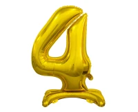 B&C standing foil balloon Digit 4, gold, 74 cm