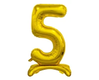 B&C standing foil balloon Digit 5, gold, 74 cm