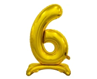 B&C standing foil balloon Digit 6, gold, 74 cm