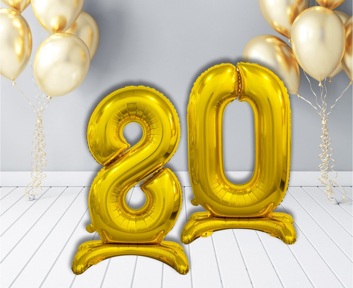 B&C standing foil balloon Digit 8, gold, 74 cm
