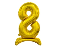 B&C standing foil balloon Digit 8, gold, 74 cm
