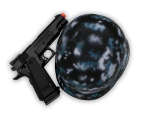 Police set (helmet, knife, walkie-talkies, grenade, handcuffs, gun, glasses)