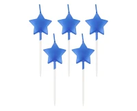 Pick candles Stars, metallic blue, 5 pcs. EOL