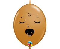 Balloons Anagram 6", QL face with pacifier, brown, 50pcs EOL