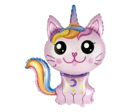 Foil balloon 24" FX - Magic cat (pink),  unpacked (flat)