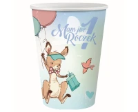 Paper cups 1st Birthday collection - Kangaroo, 6 pcs. EOL
