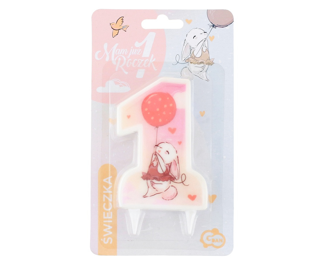 1st Birthday candle - Rabbit EOL