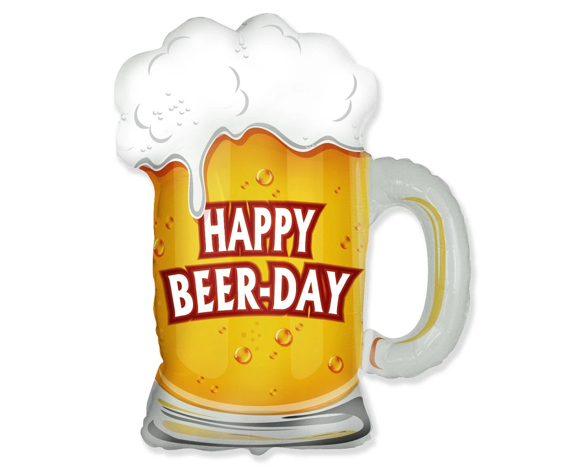 Foil balloon 14" FX - Beer, mug,  unpacked (flat)