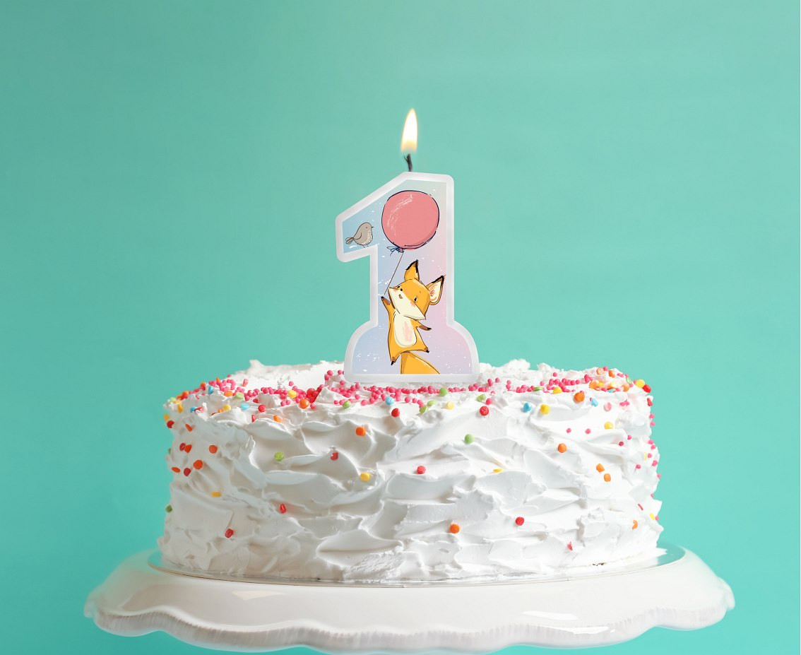 candle "1st Birtdhay" - Fox EOL