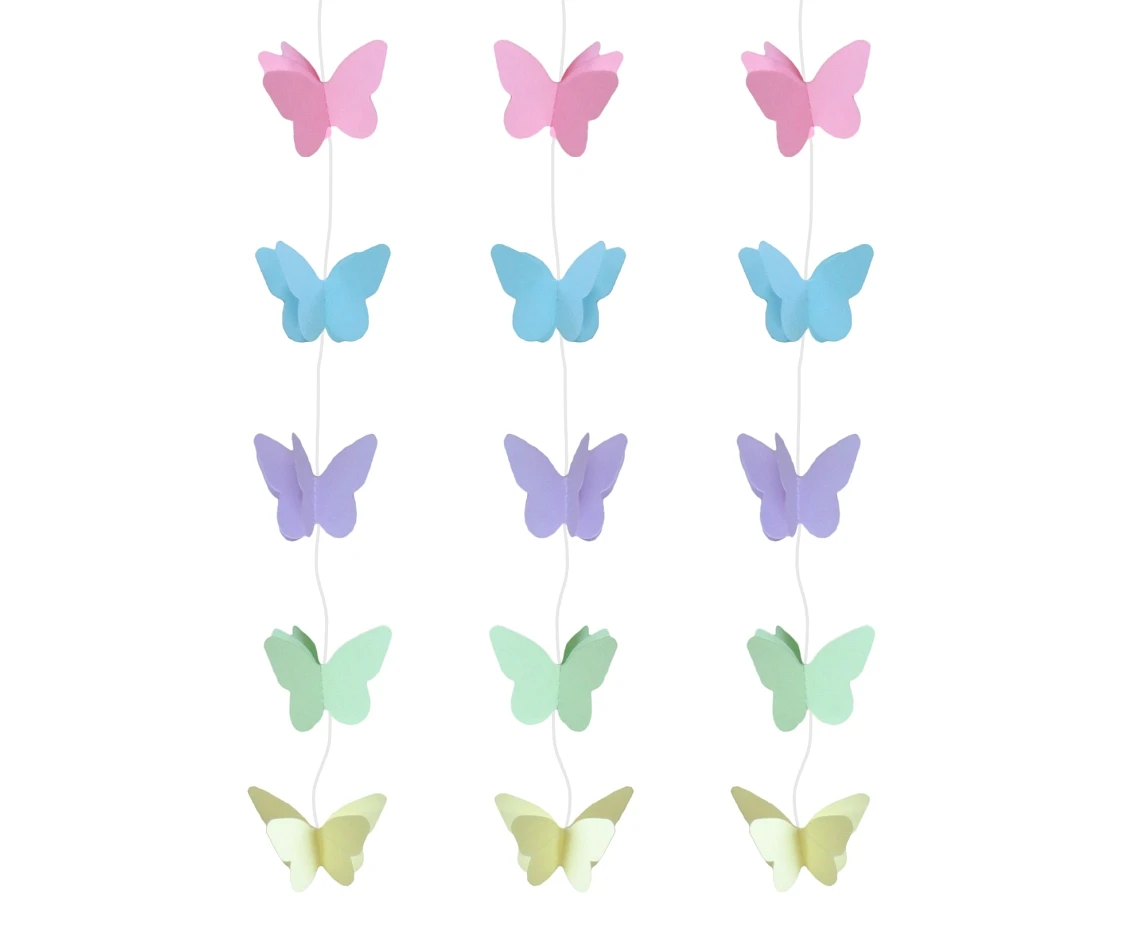 Hanging decoration Pastel Butterfly, size 7.5 cm, length 200 cm EOL