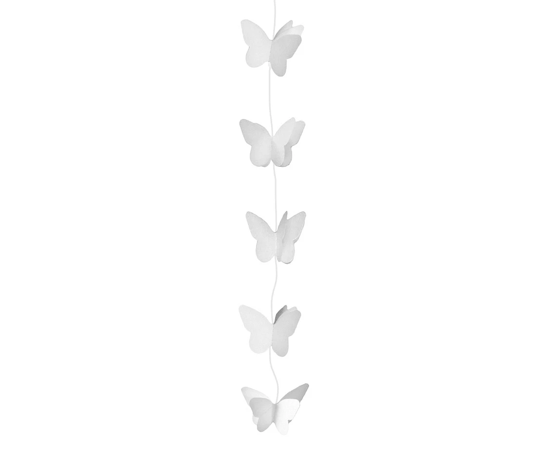 Hanging decoration White Butterfly, size 7.5 cm, 200 cm EOL