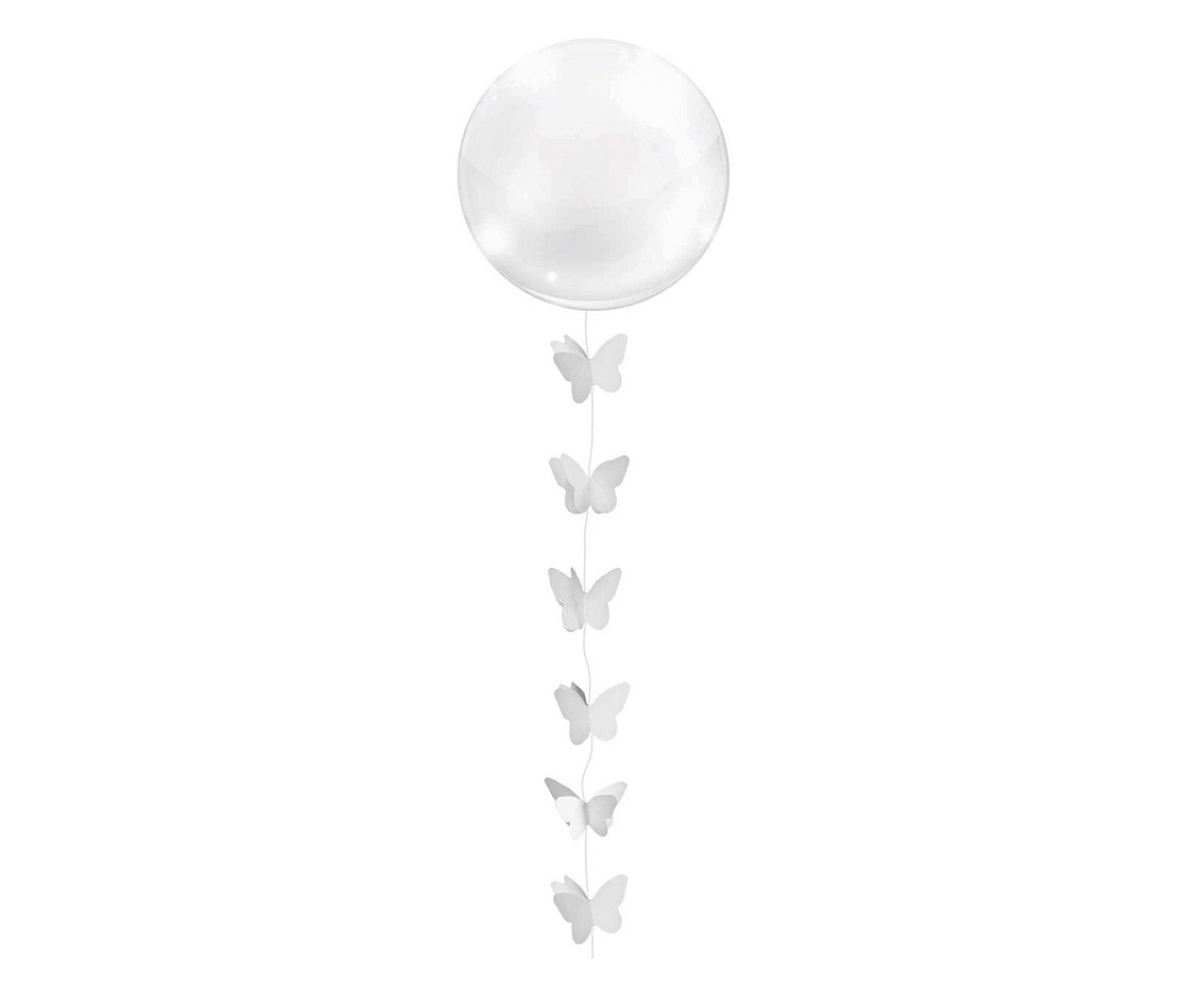 Hanging decoration White Butterfly, size 7.5 cm, 200 cm EOL
