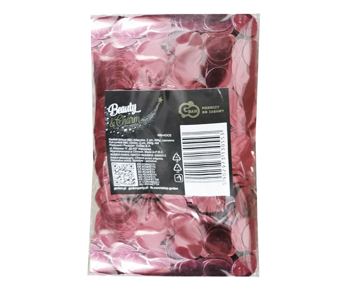 Foil confetti Circles, 2 cm, 250g, rose gold EOL