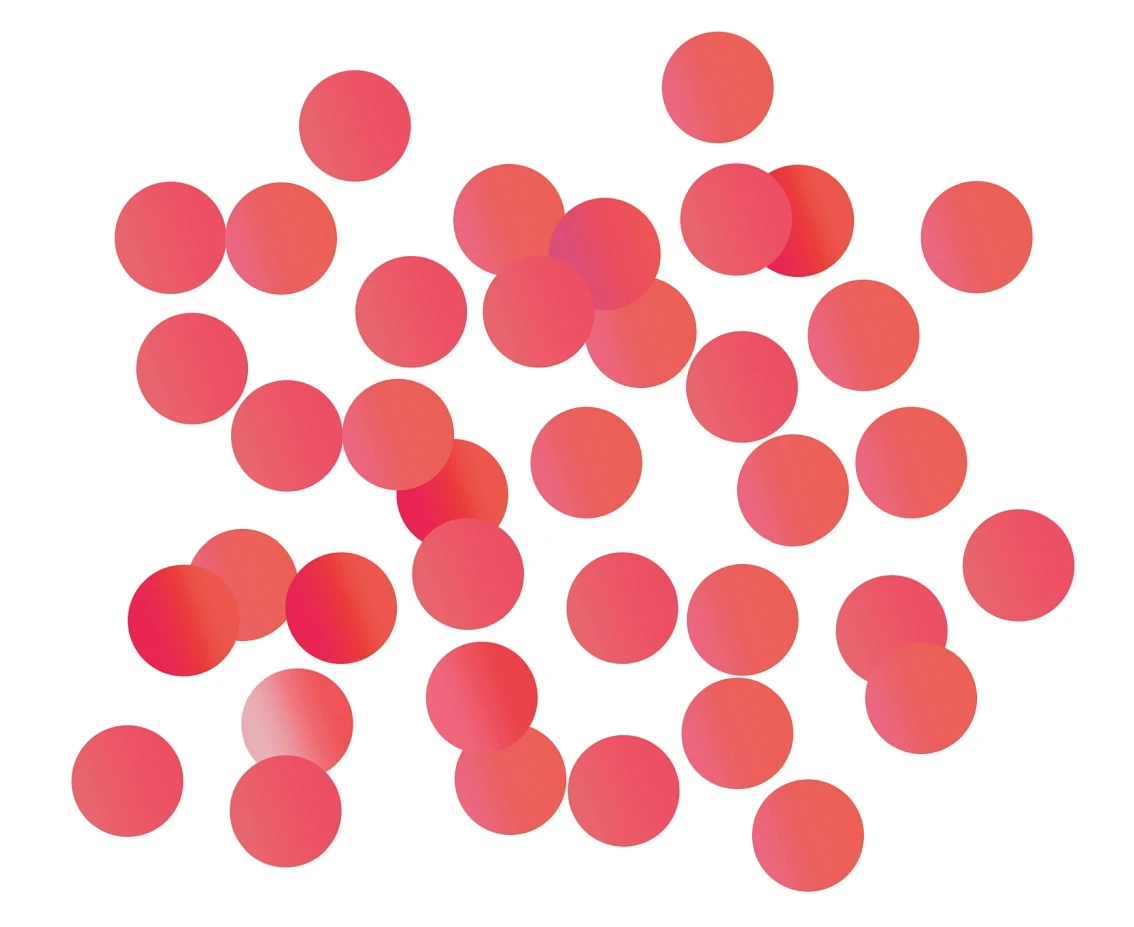Foil confetti Circles, 2 cm, 250g, red EOL