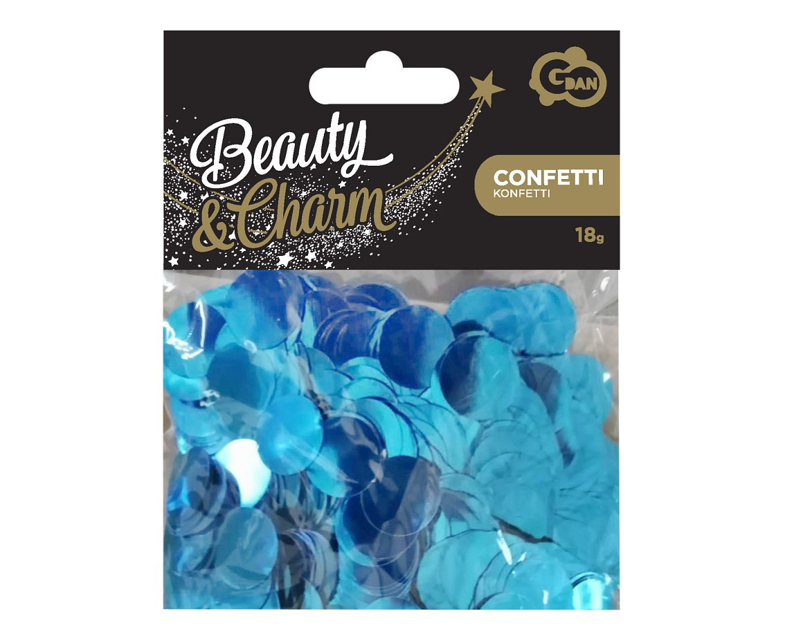 Foil confetti Circles, 1.5 cm, 18g, turquoise EOL