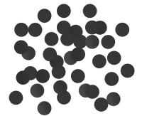 Foil confetti Circles, 1.5 cm, 18g, black EOL