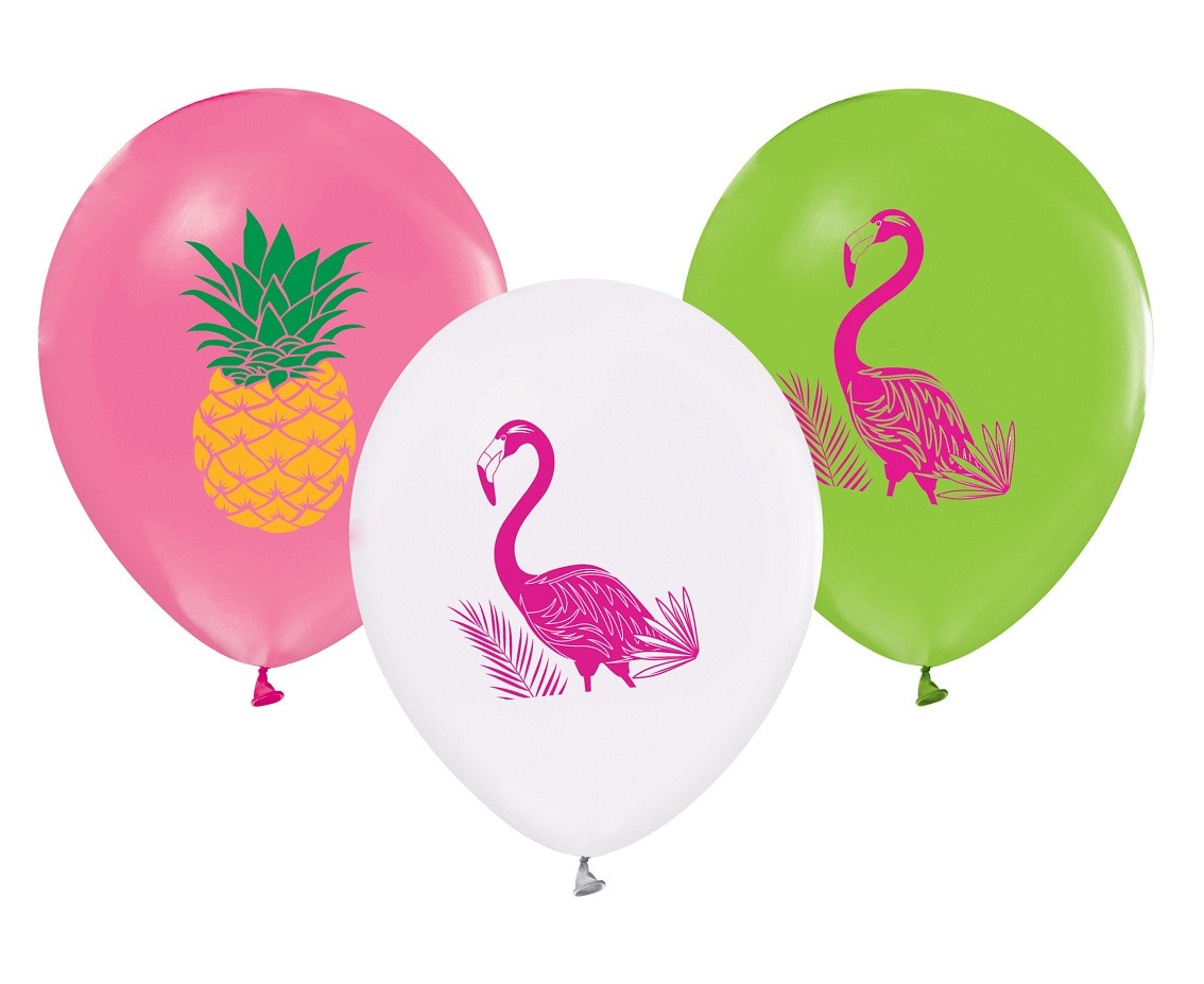 Balloons Flamingo & Pineapple, 12" / 5 pcs.