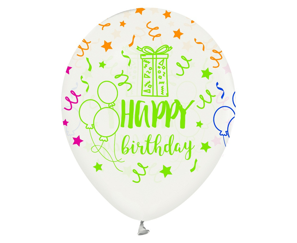 Balloons Happy Birthday, 12" / 5 pcs.
