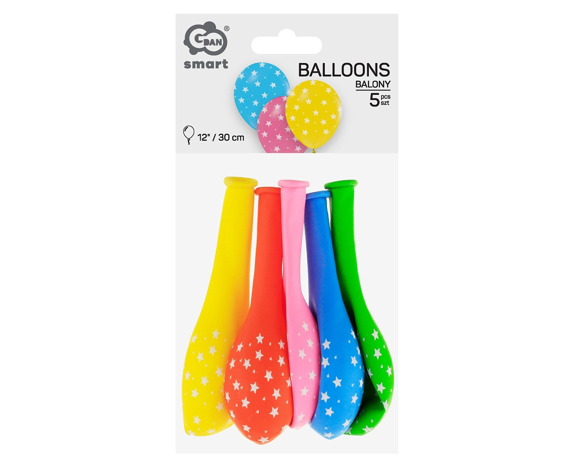 Balloons Stars, 12" / 5 pcs.