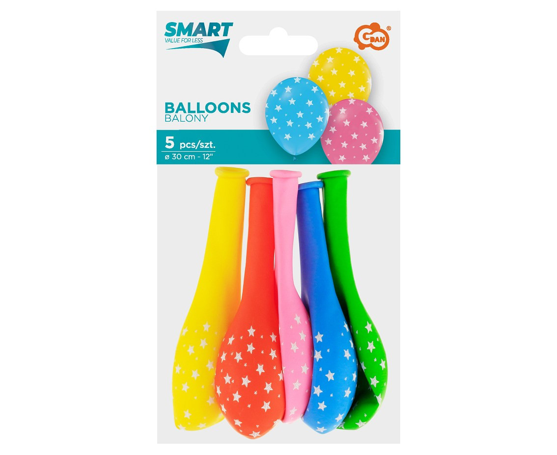Balloons Stars, 12" / 5 pcs.