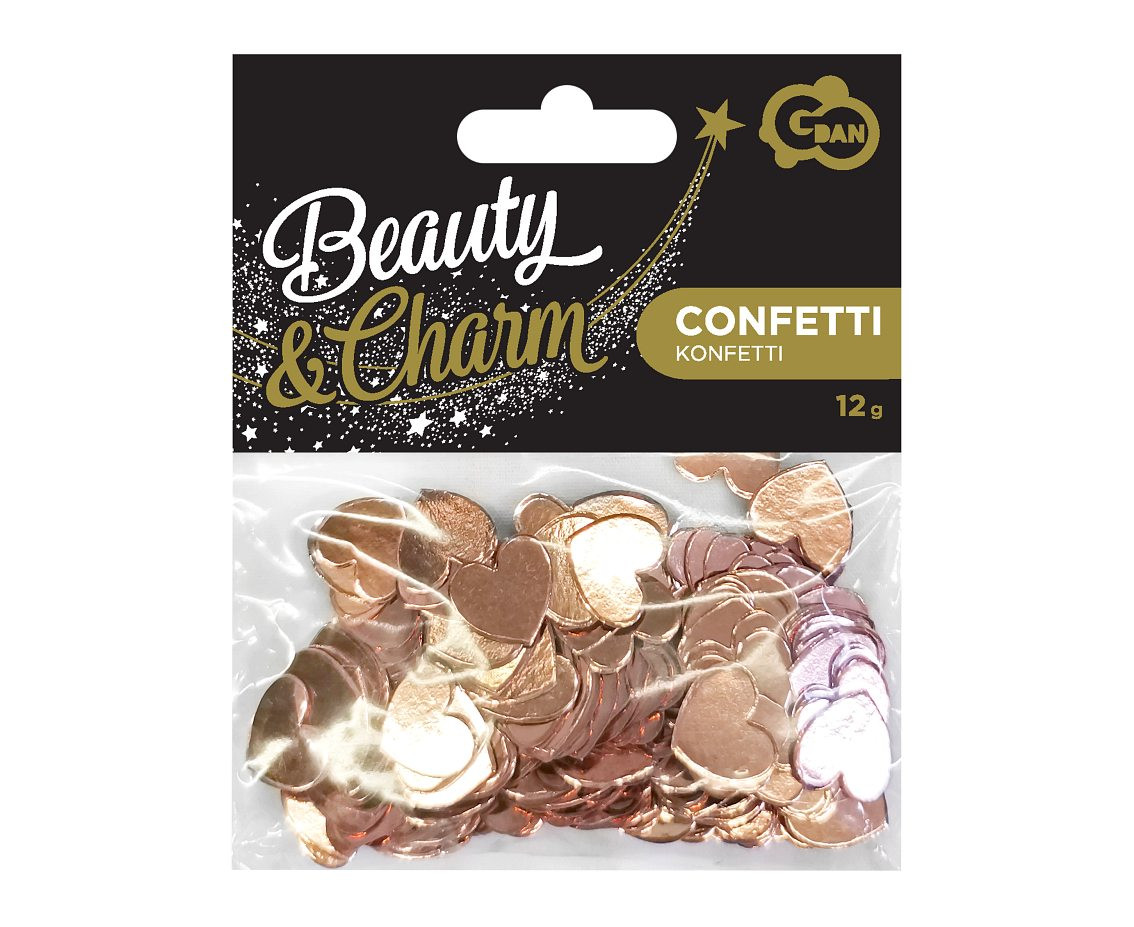 Paper confetti Hearts, rose-gold, 12 g