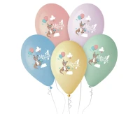 Balloons Gemar 13", pastel premium helium 1st birthday (kangaroo), 5pcs