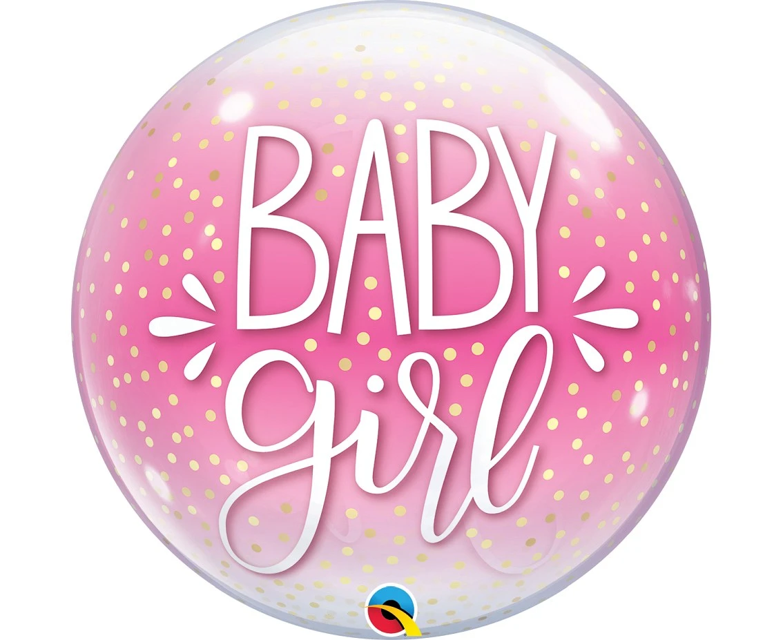 Foil balloon 22" QL Bubble Baby Girl EOL