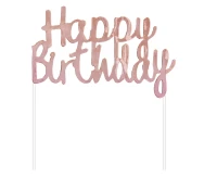 Paper decoration Happy Birthday, rose-gold, 11x14 cm