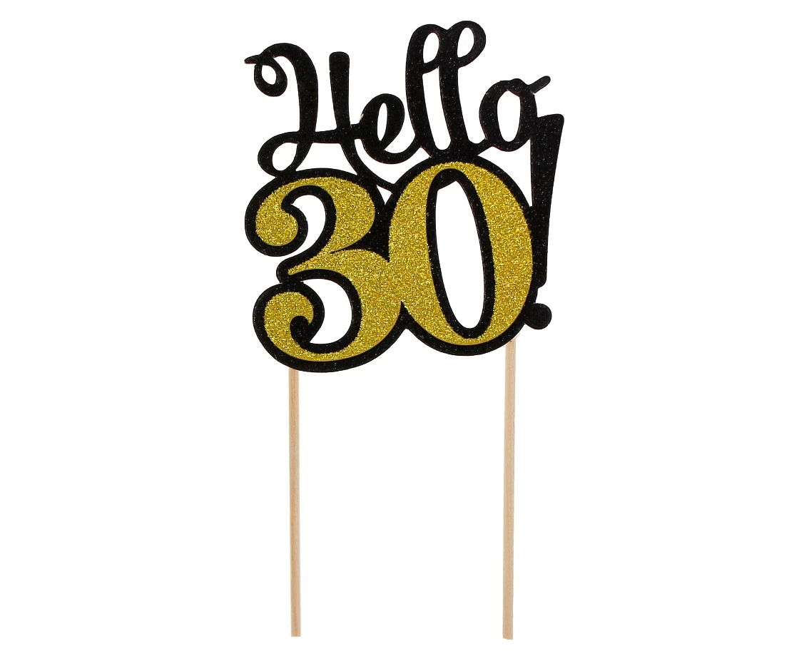 Glitter paper decoration 30, black and gold, 10x19 cm EOL