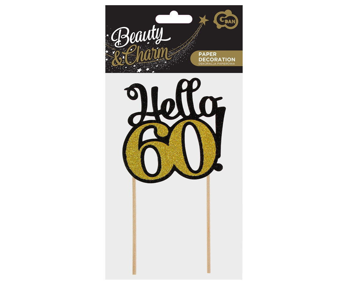 Glitter paper decoration 60, black and gold, 10x19 cm EOL