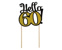 Glitter paper decoration 60, black and gold, 10x19 cm EOL