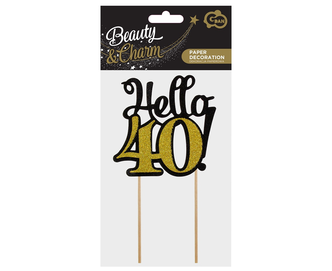 Glitter paper decoration 40, black and gold, 10x19 cm EOL