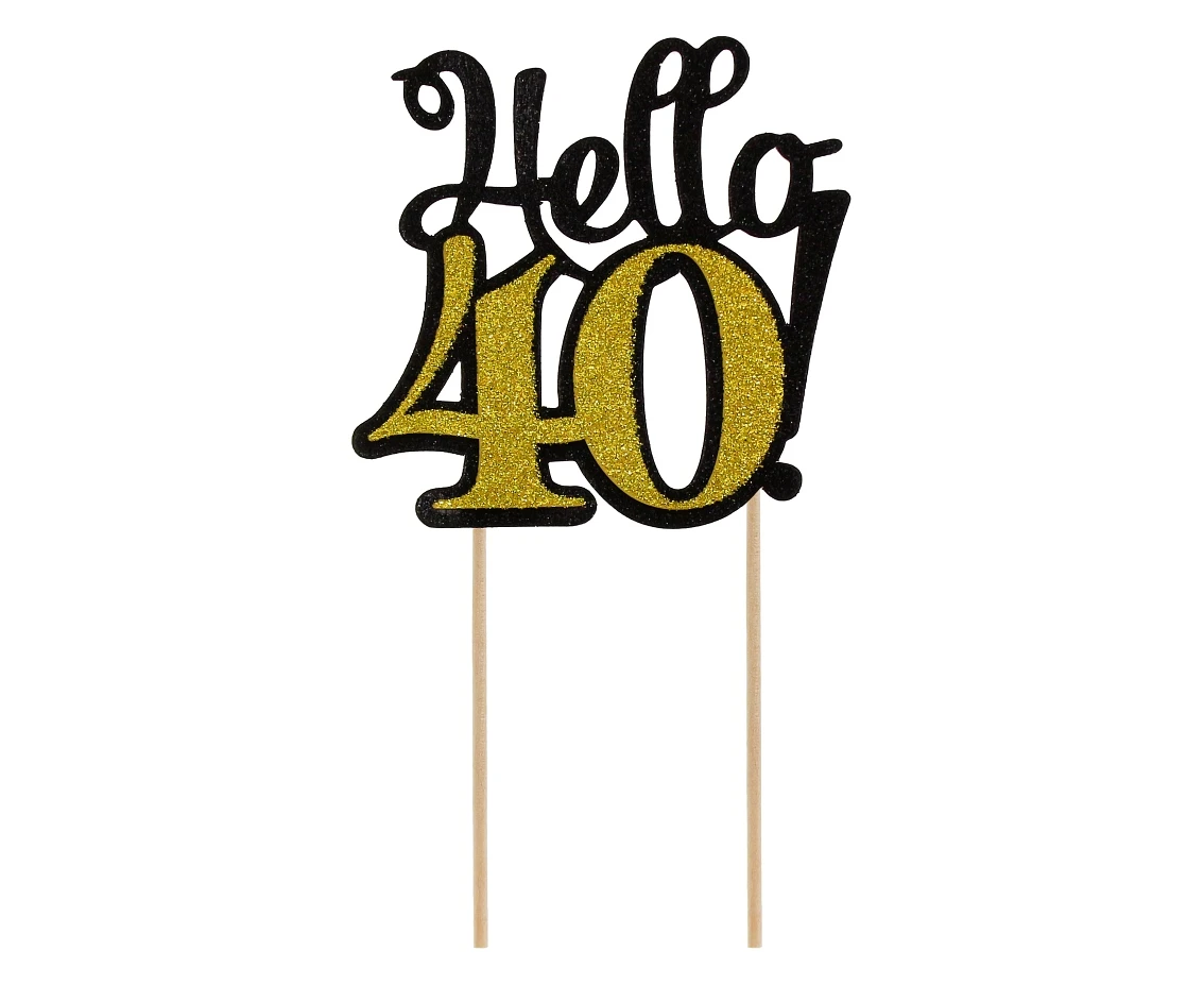 Glitter paper decoration 40, black and gold, 10x19 cm EOL