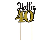Glitter paper decoration 40, black and gold, 10x19 cm EOL