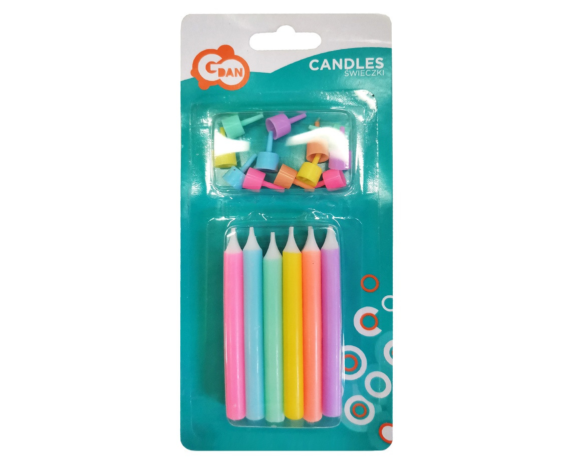 Candles Jumbo, assorted, 12 pcs