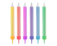 Colourful candles Jumbo, pearl colours assorted, 12 pcs