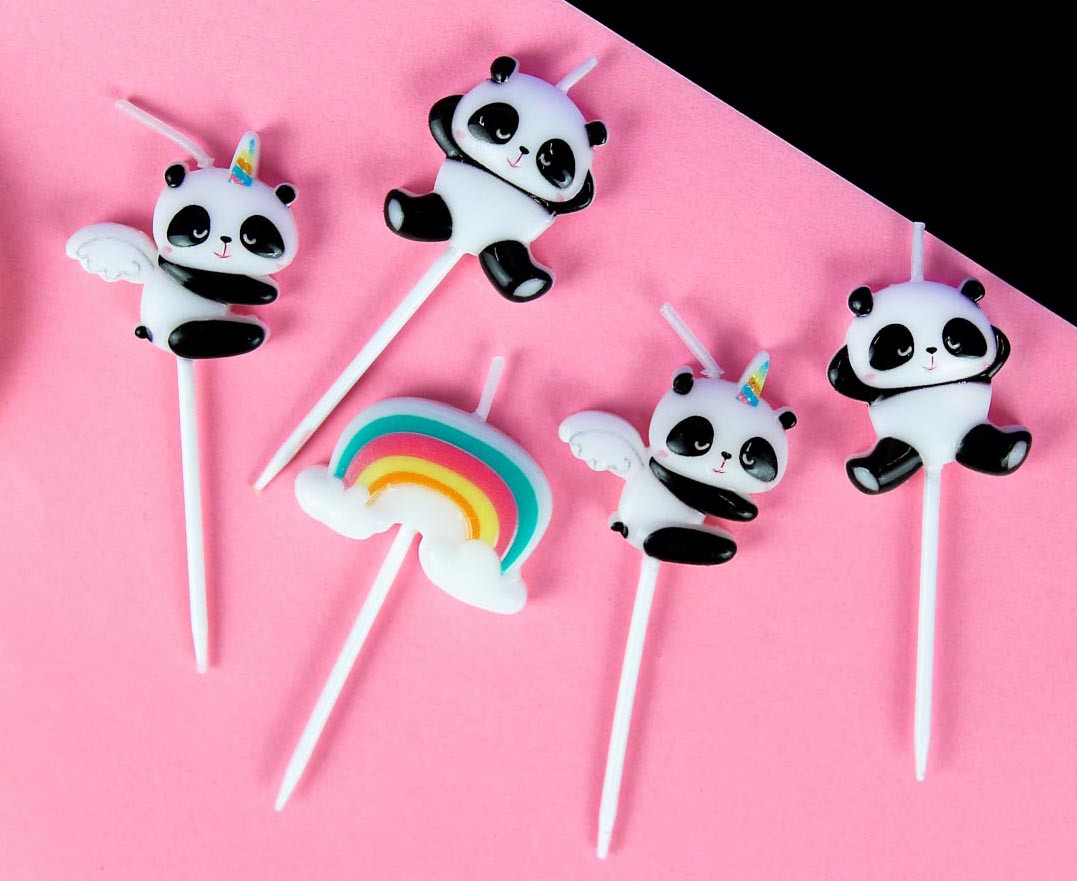 Pick candles Panda, 5 pcs EOL