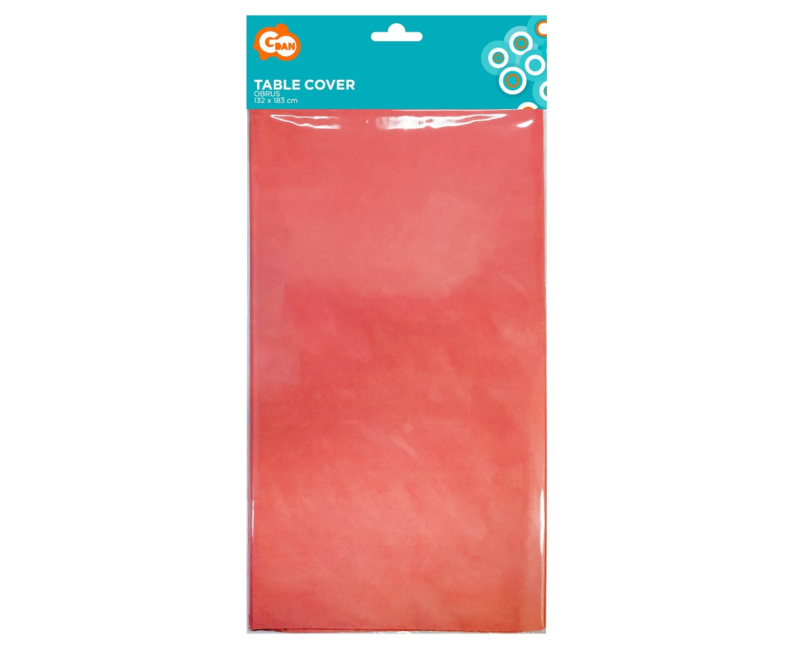Paper tablecloth coral colour, size 132 x 183 cm EOL