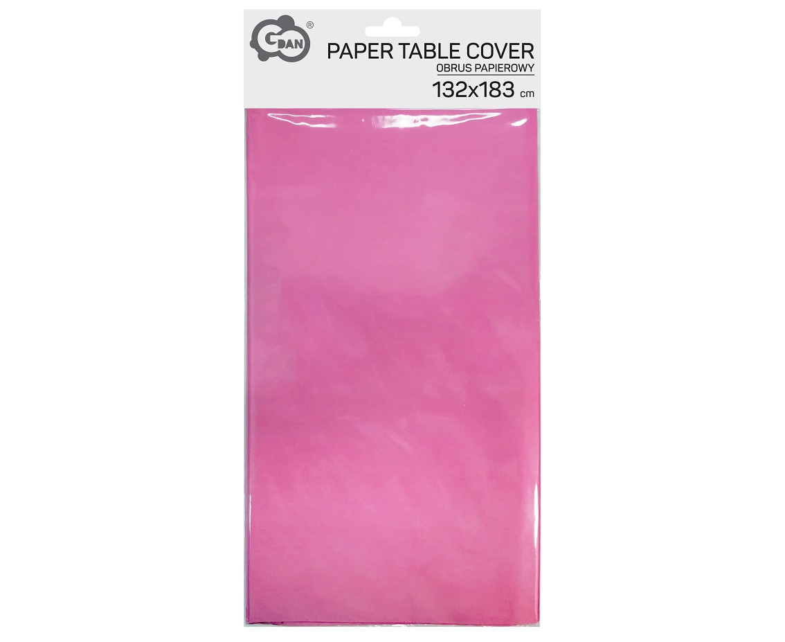 Paper tablecloth pink, size 132 x 183 cm