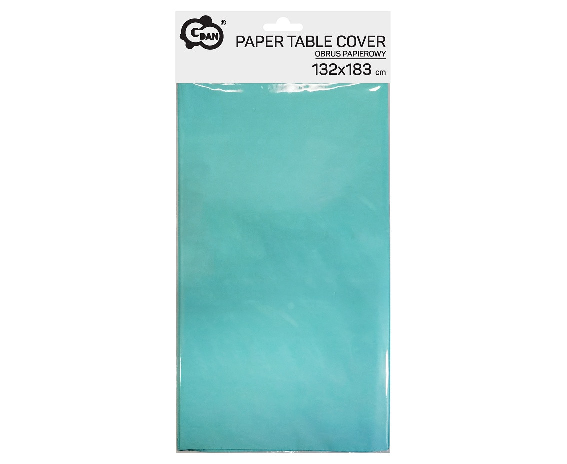 Paper tablecloth light blue, size 132 x 183 cm