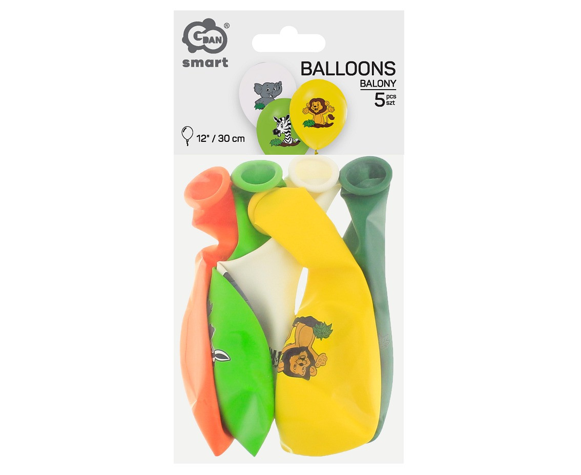 Balloons Safari, 12" / 5 pcs.
