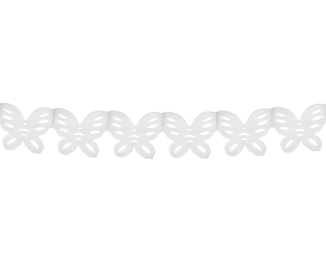 Butterfly Garland, white, 360 cm
