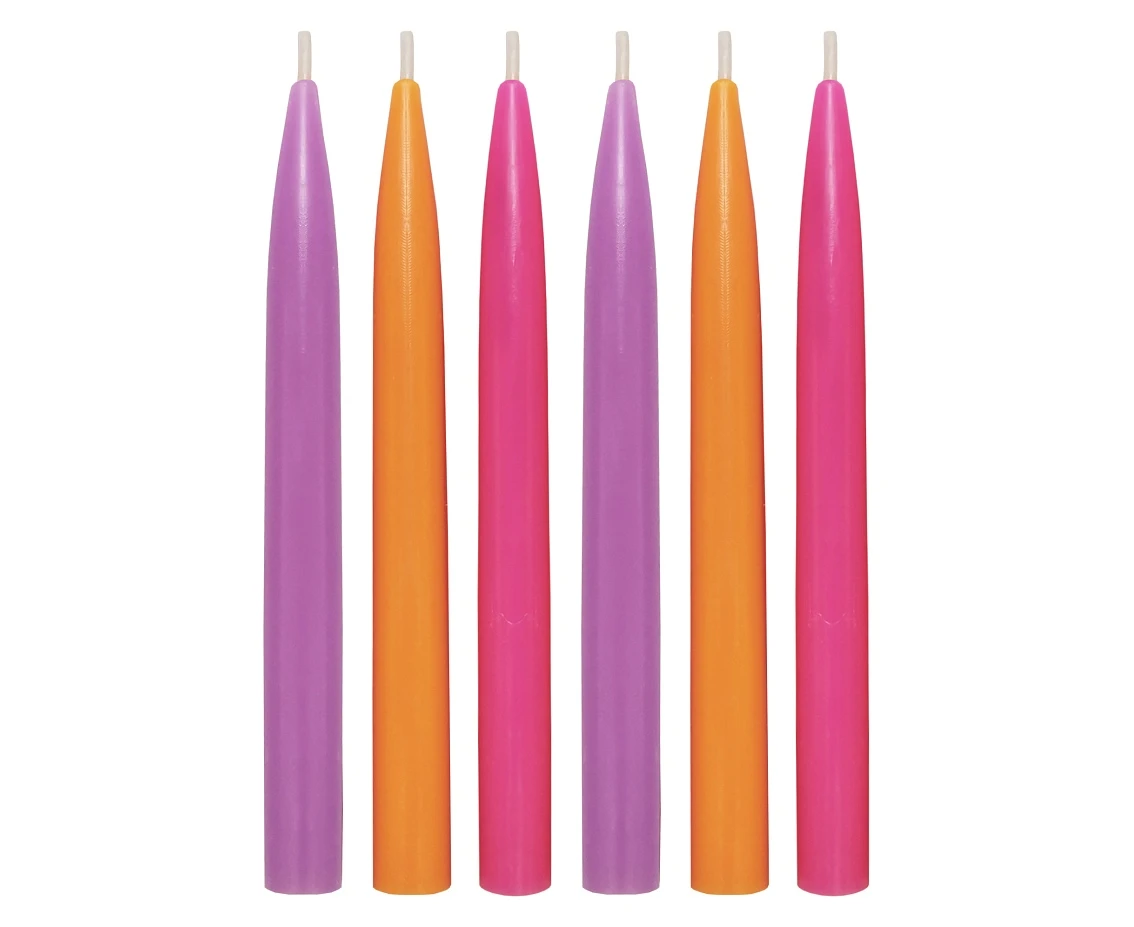 Eco birthday candles, bee wax, assorted, size 9 x 1 cm, 12 pcs EOL